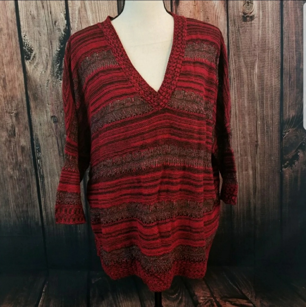 Ashley Stewart striped red sweater
